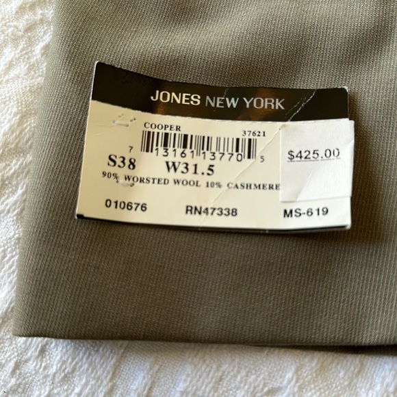 NWT Jones New York Men's Suit Jacket 90%wool 10% cashemere - Picture 3 of 6